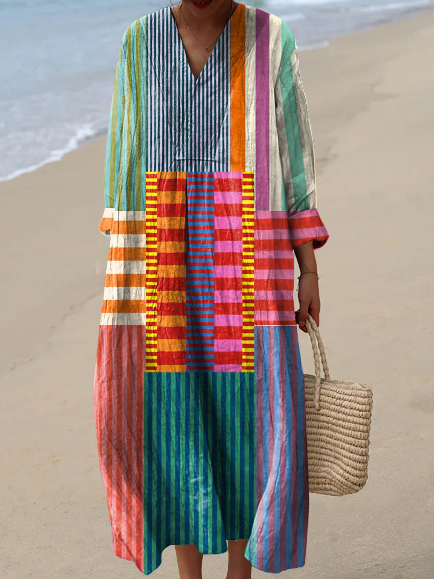 Vestido Arla - Vestido de algodón con estampado artístico