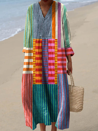 Vestido Arla - Vestido de algodón con estampado artístico